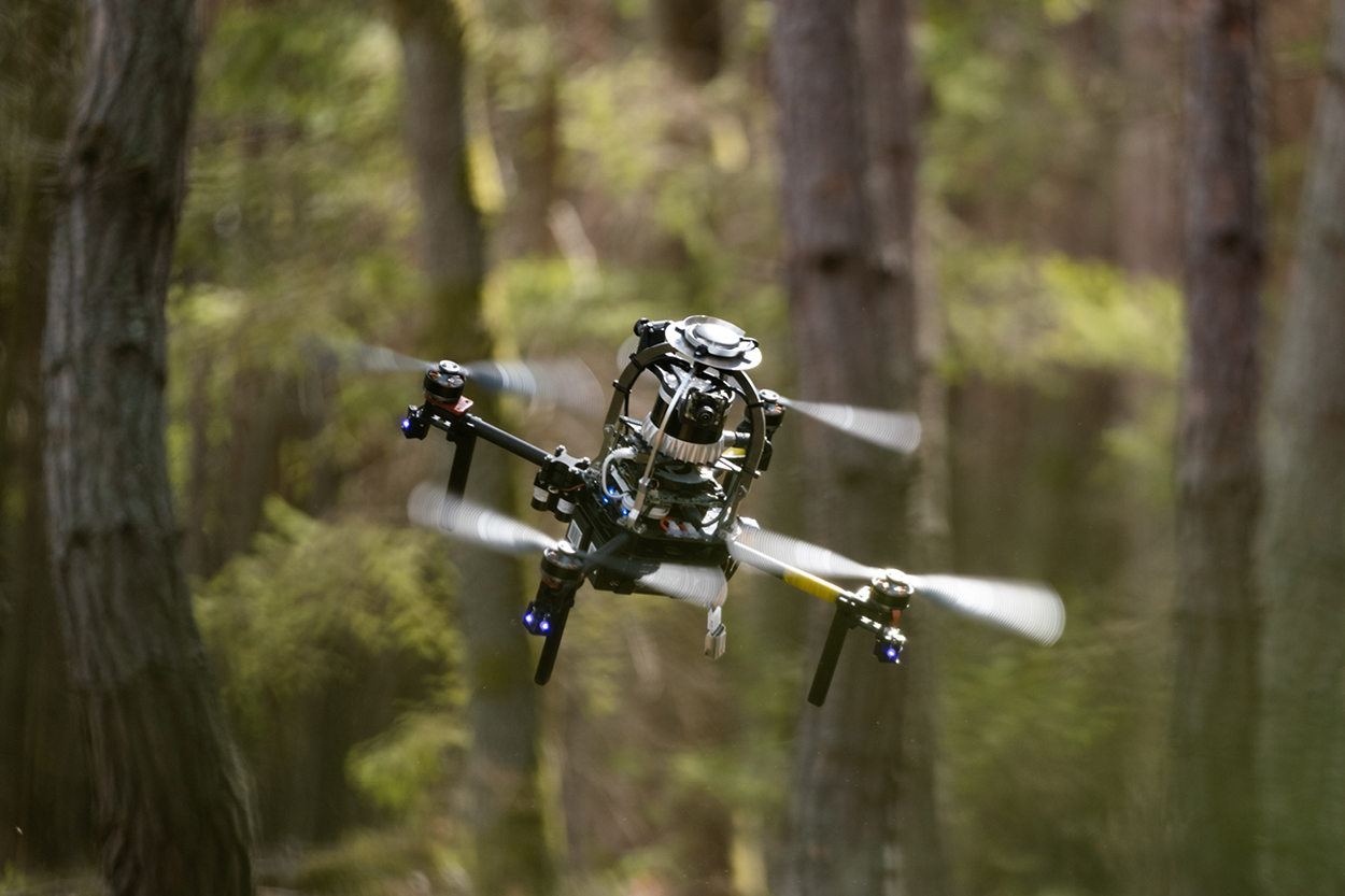Drohne bei Bauminspekt ion