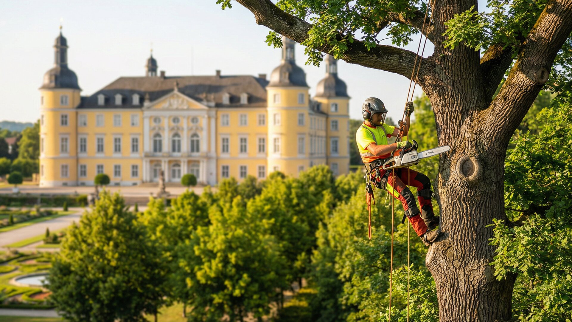 Baumpflege vor Schloss Augustusburg in Brühl